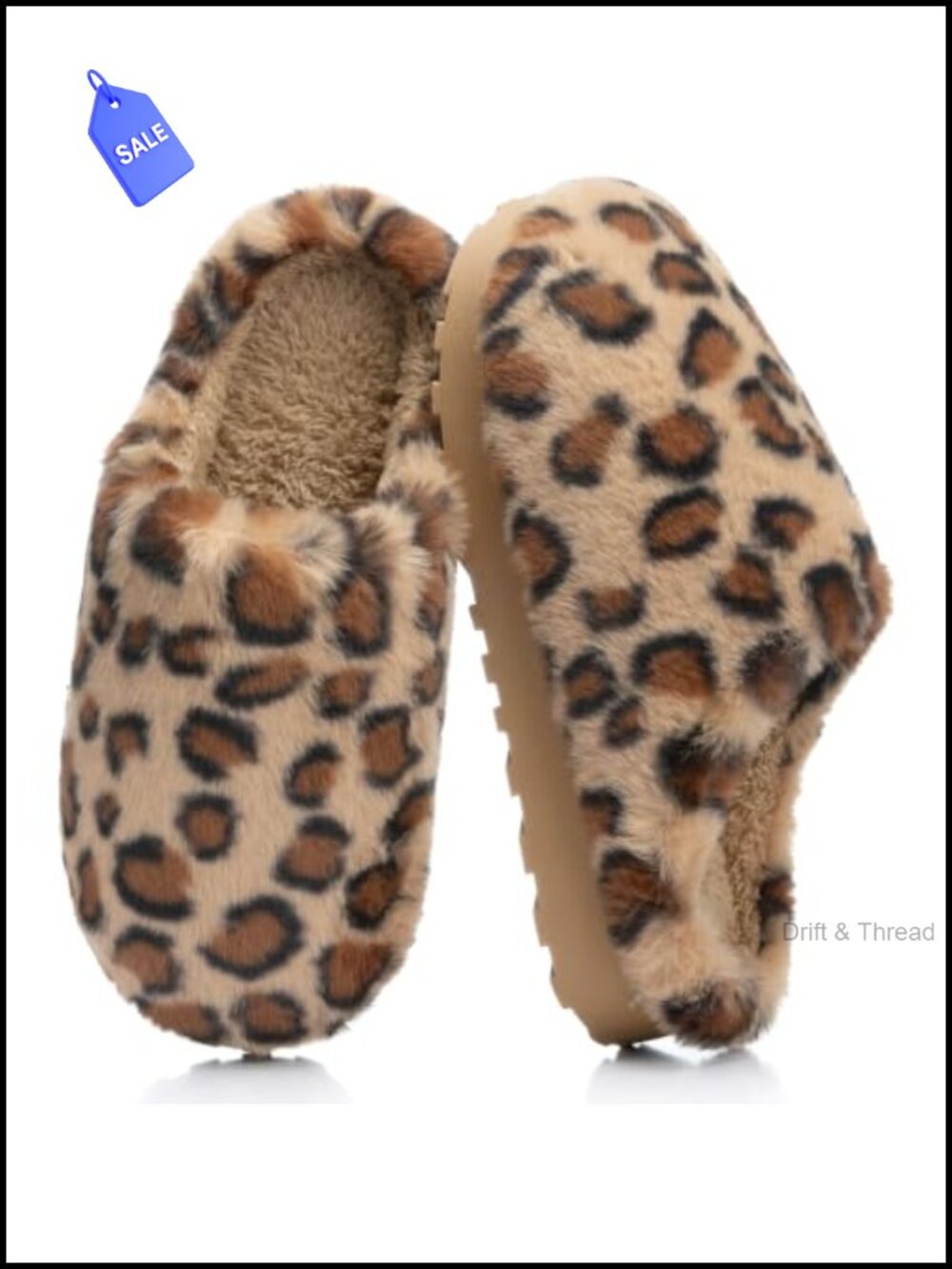 Faux Fur Memory Foam Slippers Women Cheetah Print Cozy House Shoes